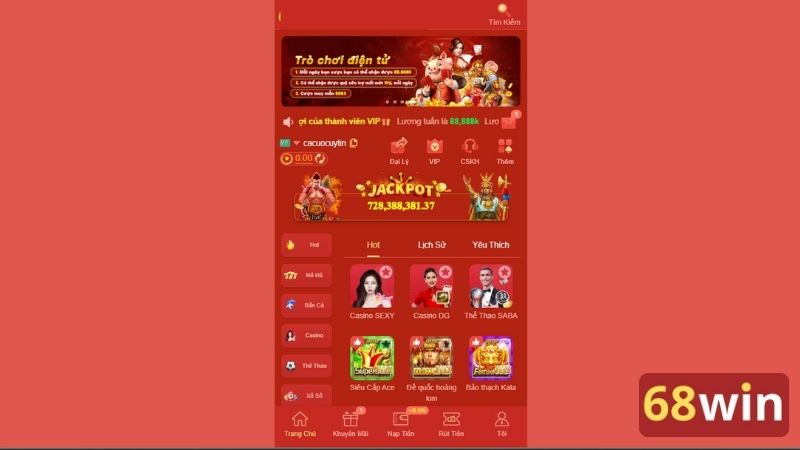 68win luôn lọt vào top trang web được yêu thích nhất