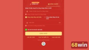 Biểu mẫu đăng nhập tại nhà cái 68win