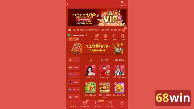 Nhà cái 68win uy tín và đáng tin cậy