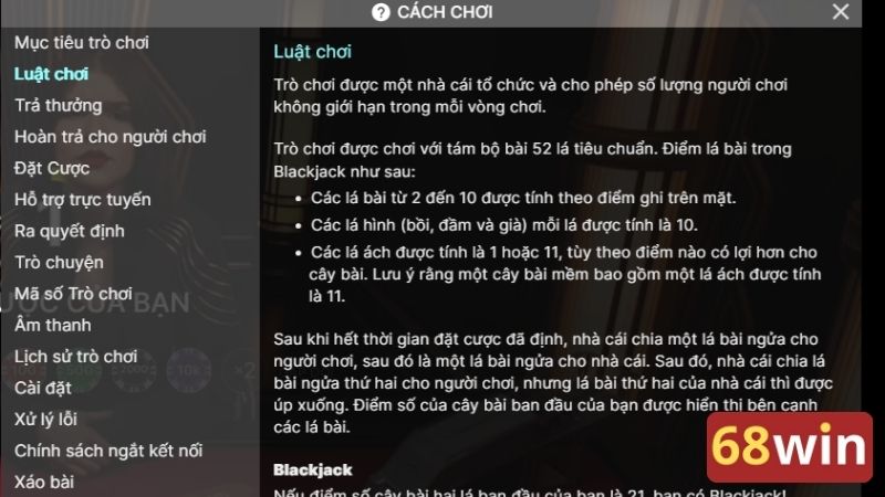 Ván đấu Blackjack để người chơi tham khảo